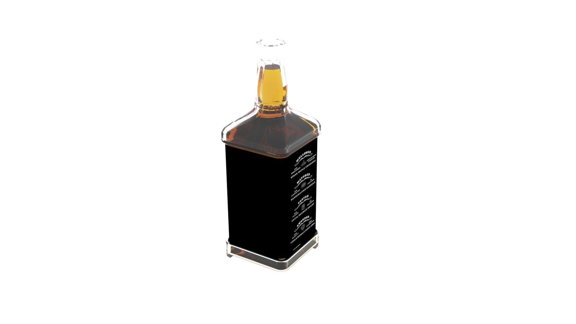Jack Daniels Whiskey Bottle 3D model_1