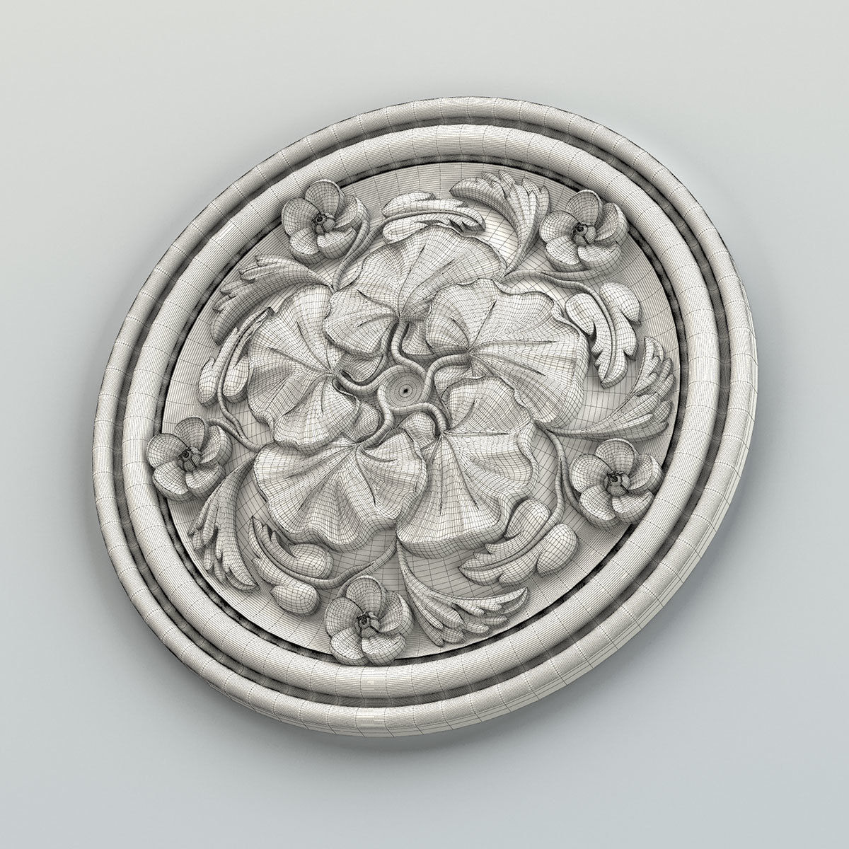 Round rosette 044 3D model_7