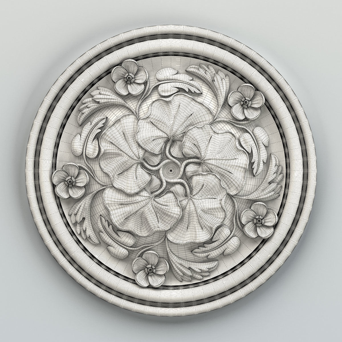 Round rosette 044 3D model_5