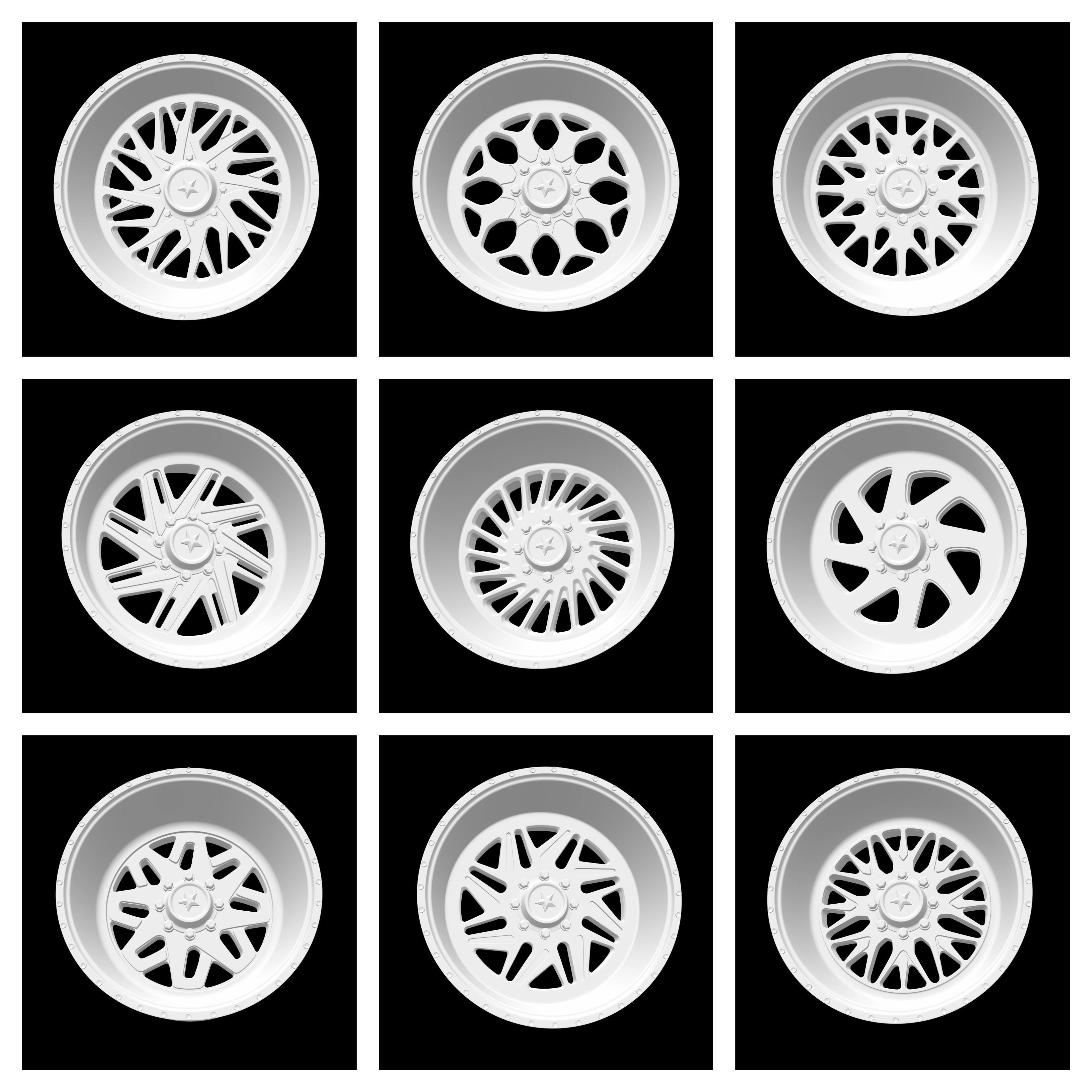 COLLECTION OF MORE THAN 150 DIFFERENT MODELS OF WHEELS 3D print model_11