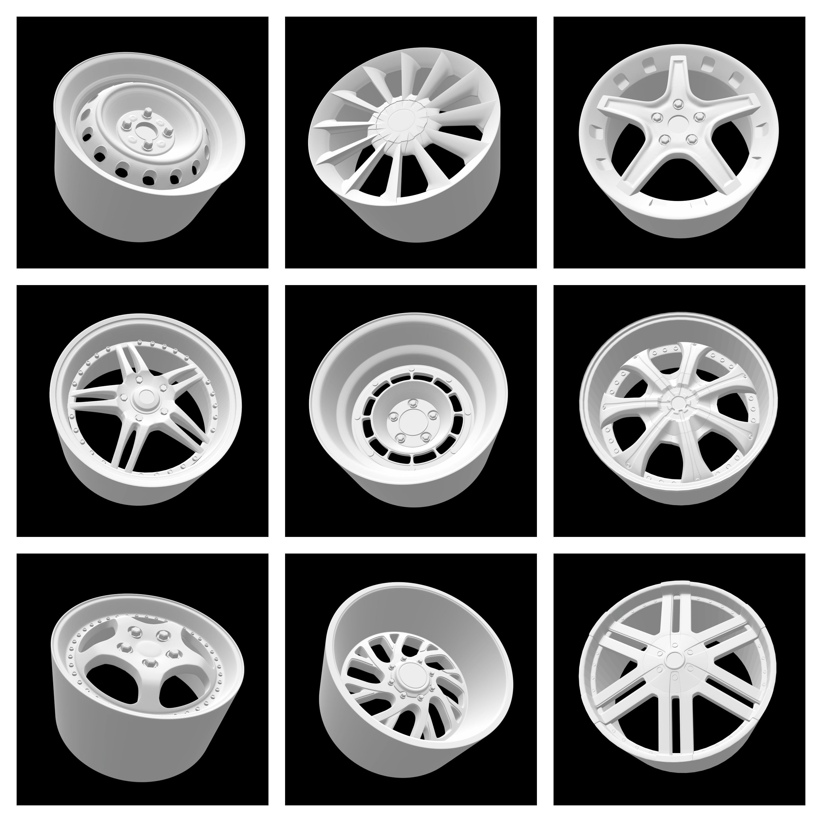 COLLECTION OF MORE THAN 150 DIFFERENT MODELS OF WHEELS 3D print model_16