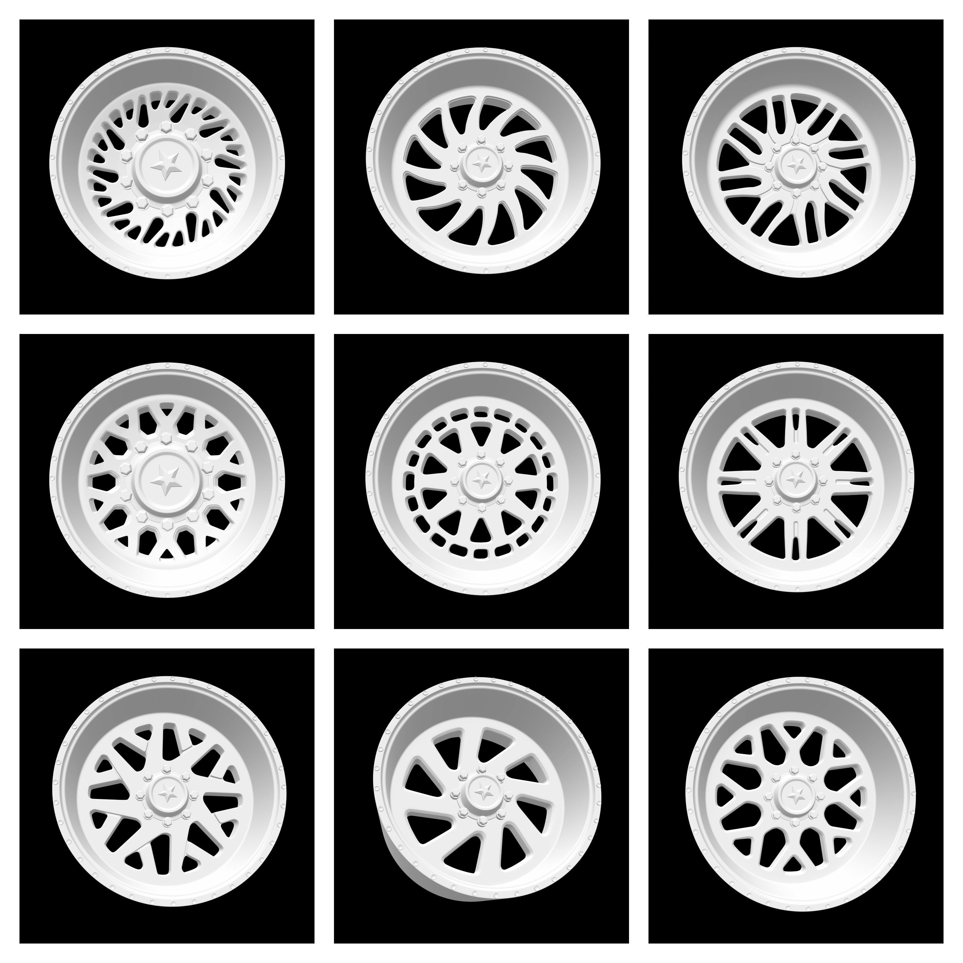 COLLECTION OF MORE THAN 150 DIFFERENT MODELS OF WHEELS 3D print model_10
