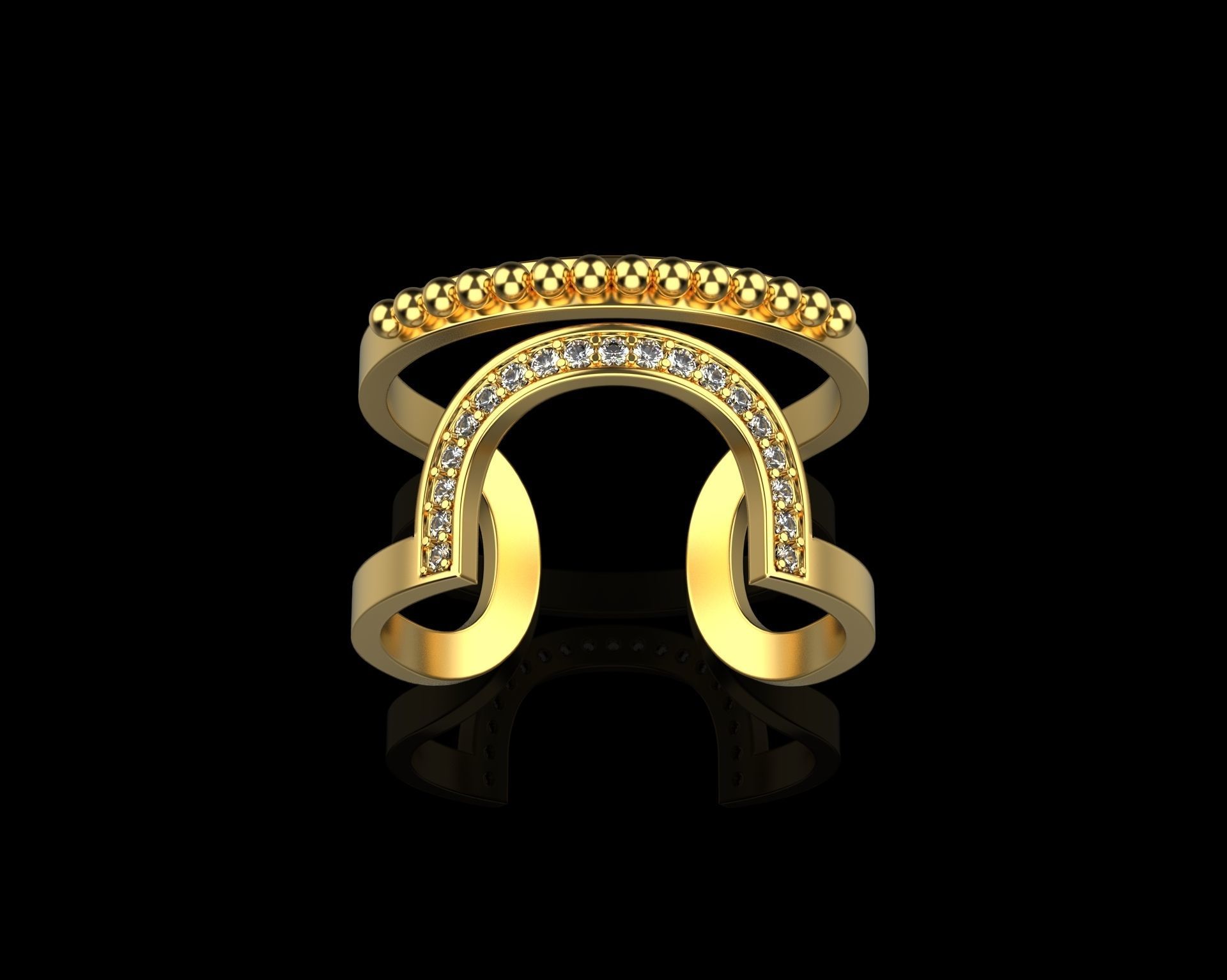 Ring with diamonds N11 3D print model_3