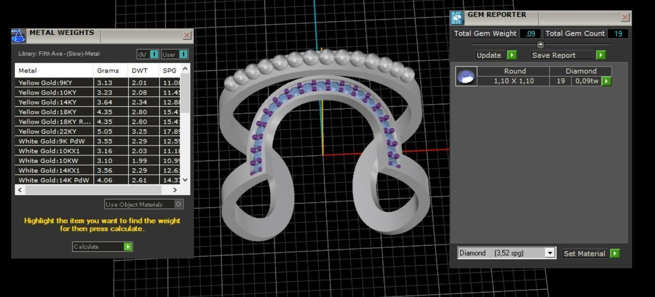 Ring with diamonds N11 3D print model_9
