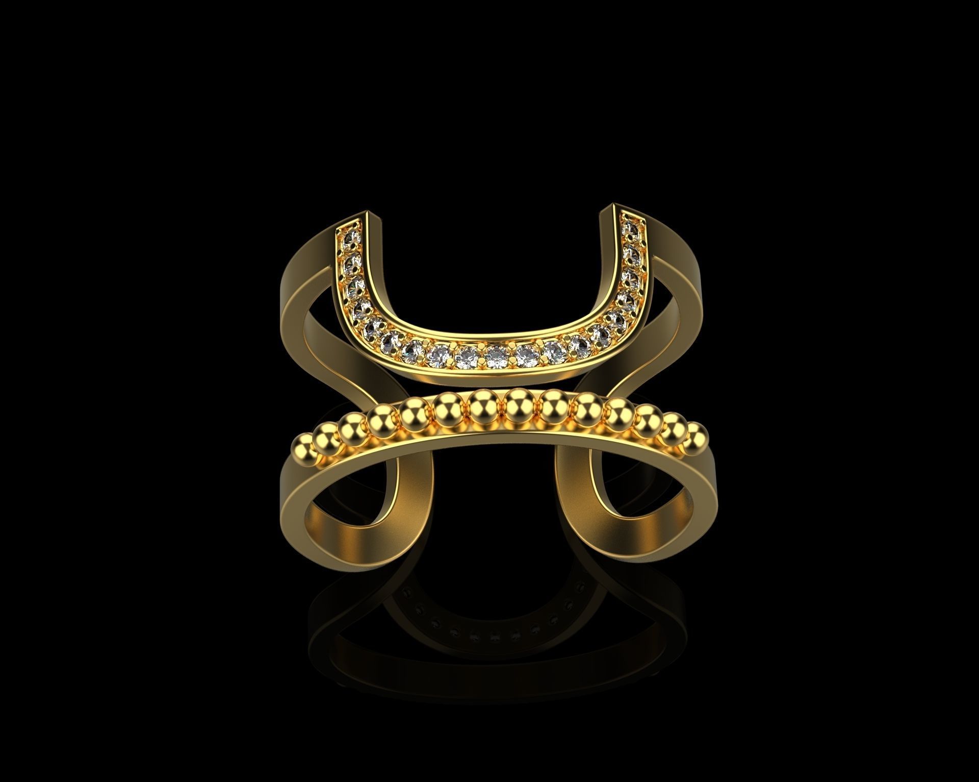 Ring with diamonds N11 3D print model_5