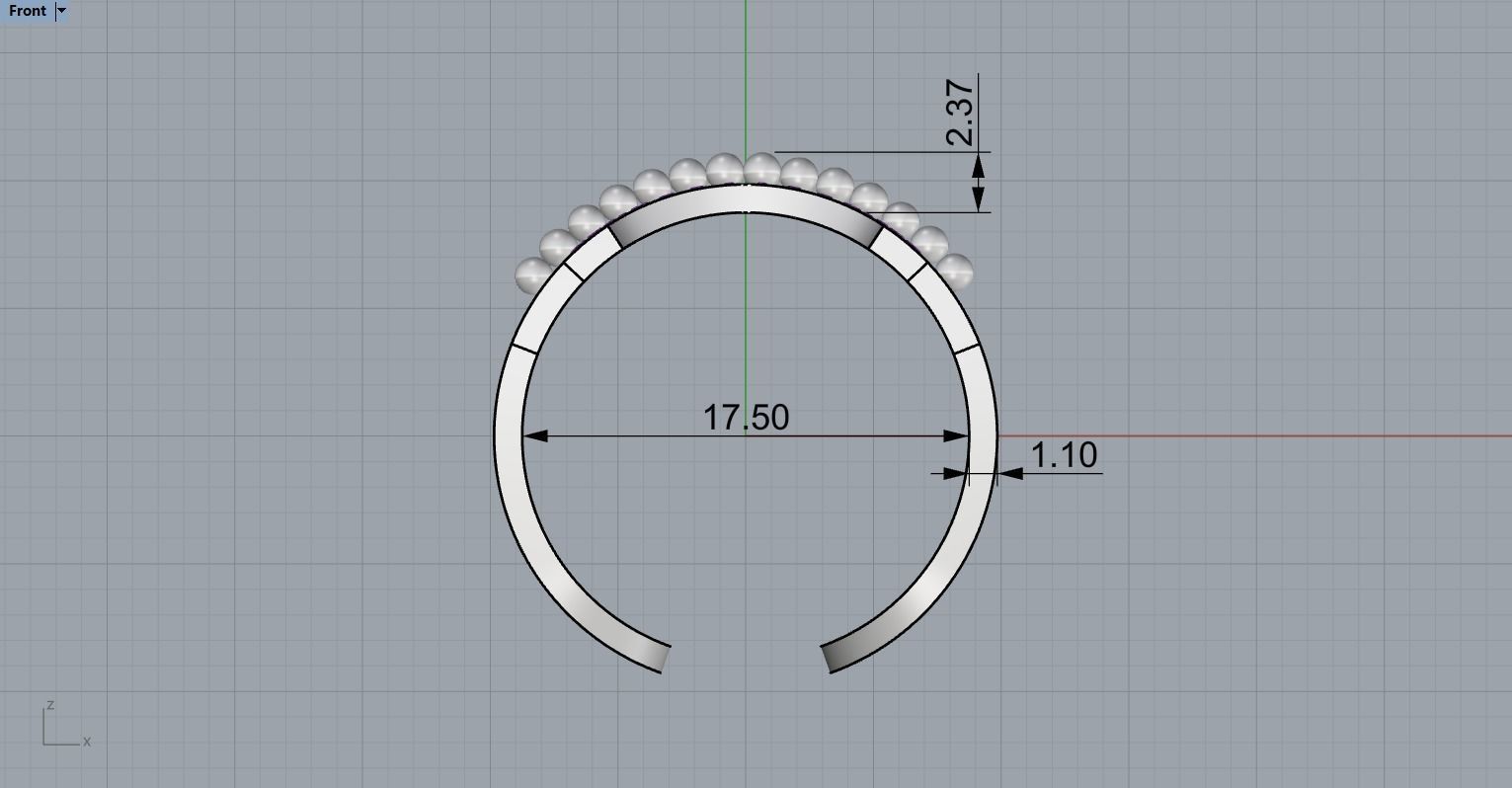 Ring with diamonds N11 3D print model_11