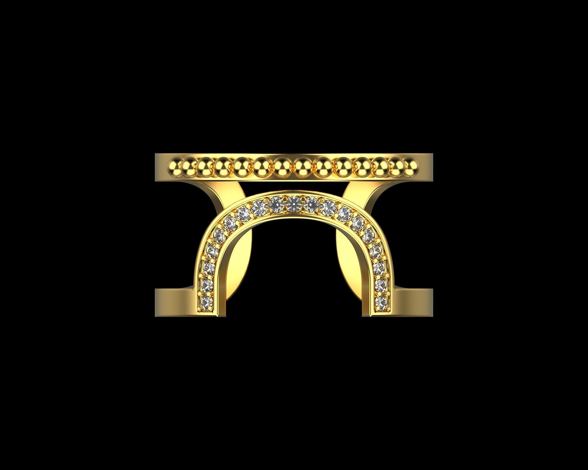 Ring with diamonds N11 3D print model_4