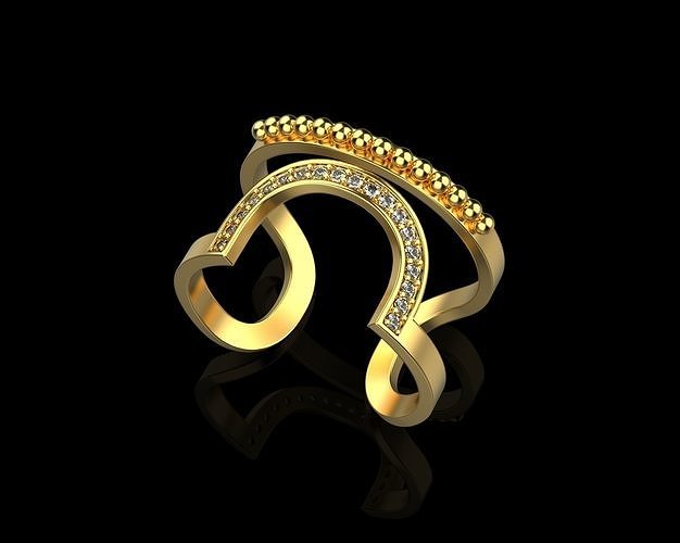 Ring with diamonds N11 3D print model