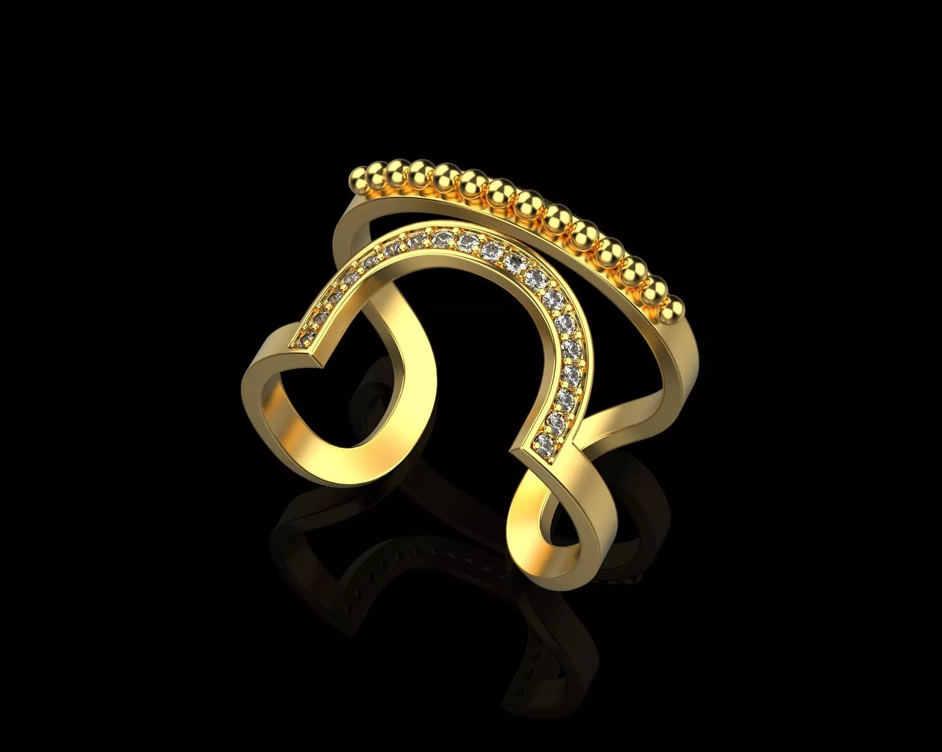 Ring with diamonds N11 3D print model_0