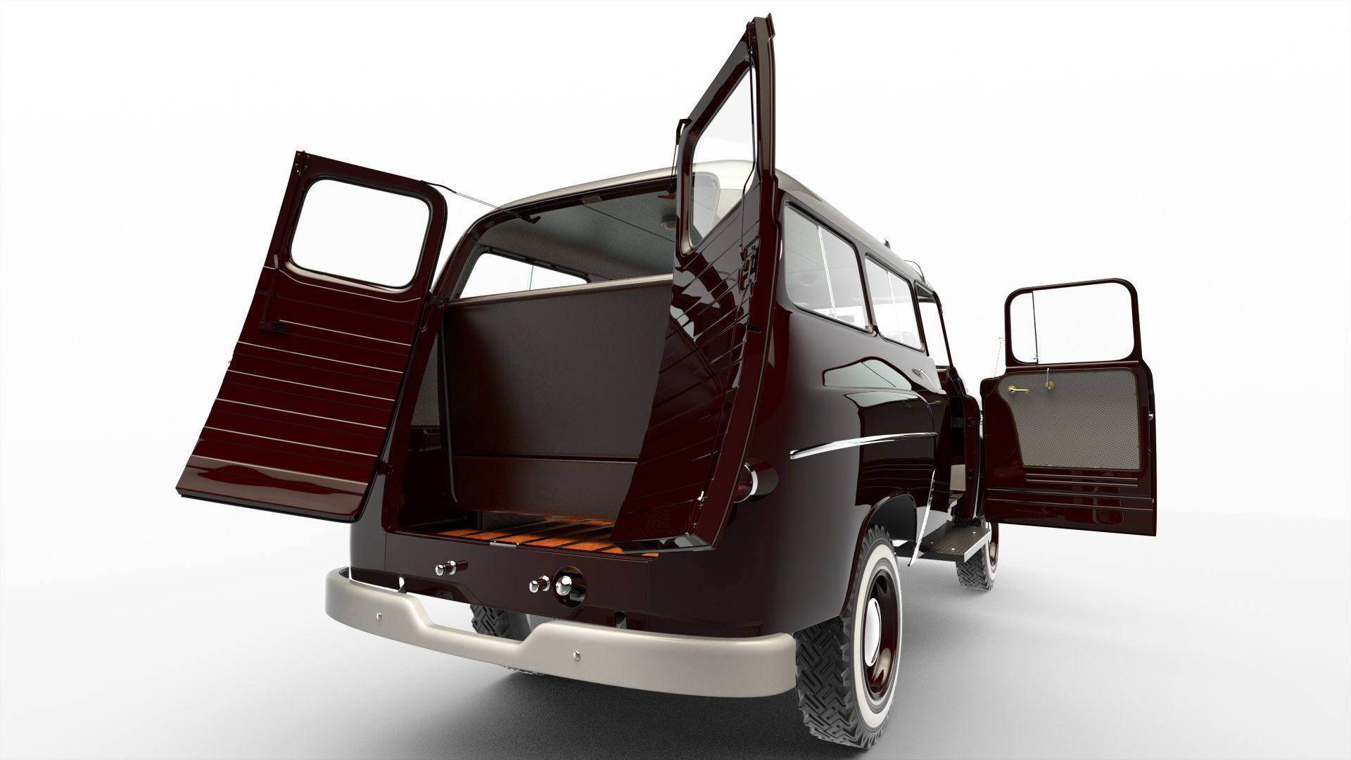 Dodge Town Wagon 4x4 3D model_17