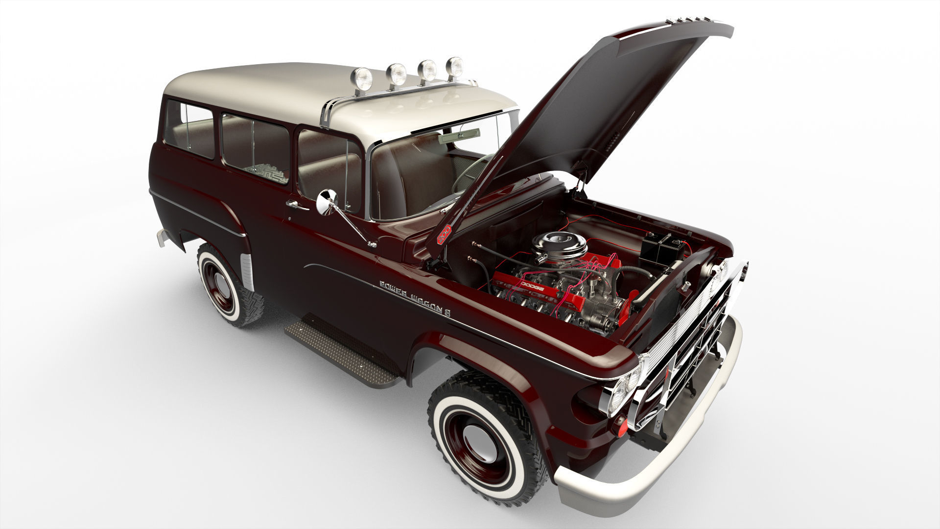 Dodge Town Wagon 4x4 3D model_16