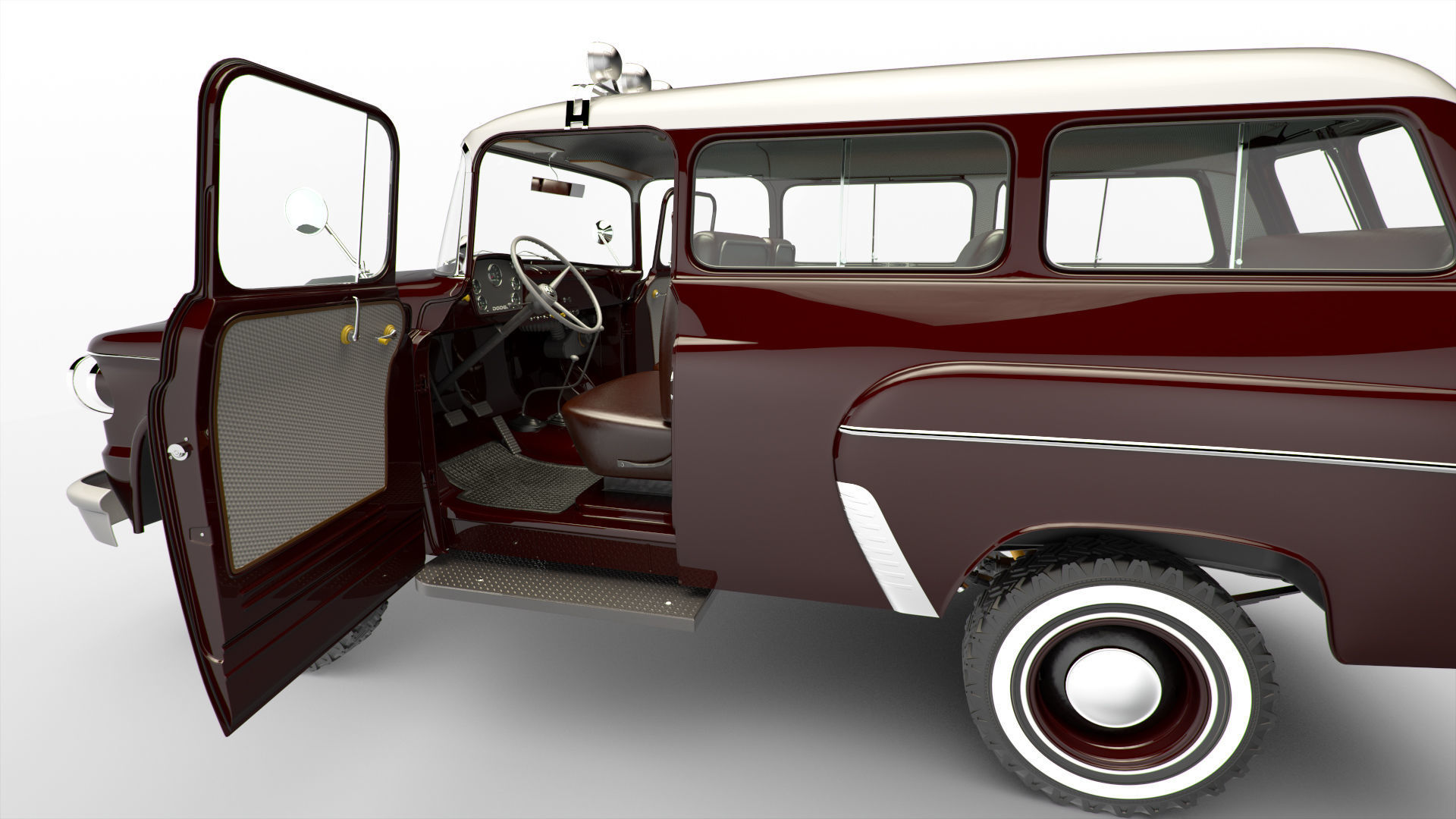 Dodge Town Wagon 4x4 3D model_2