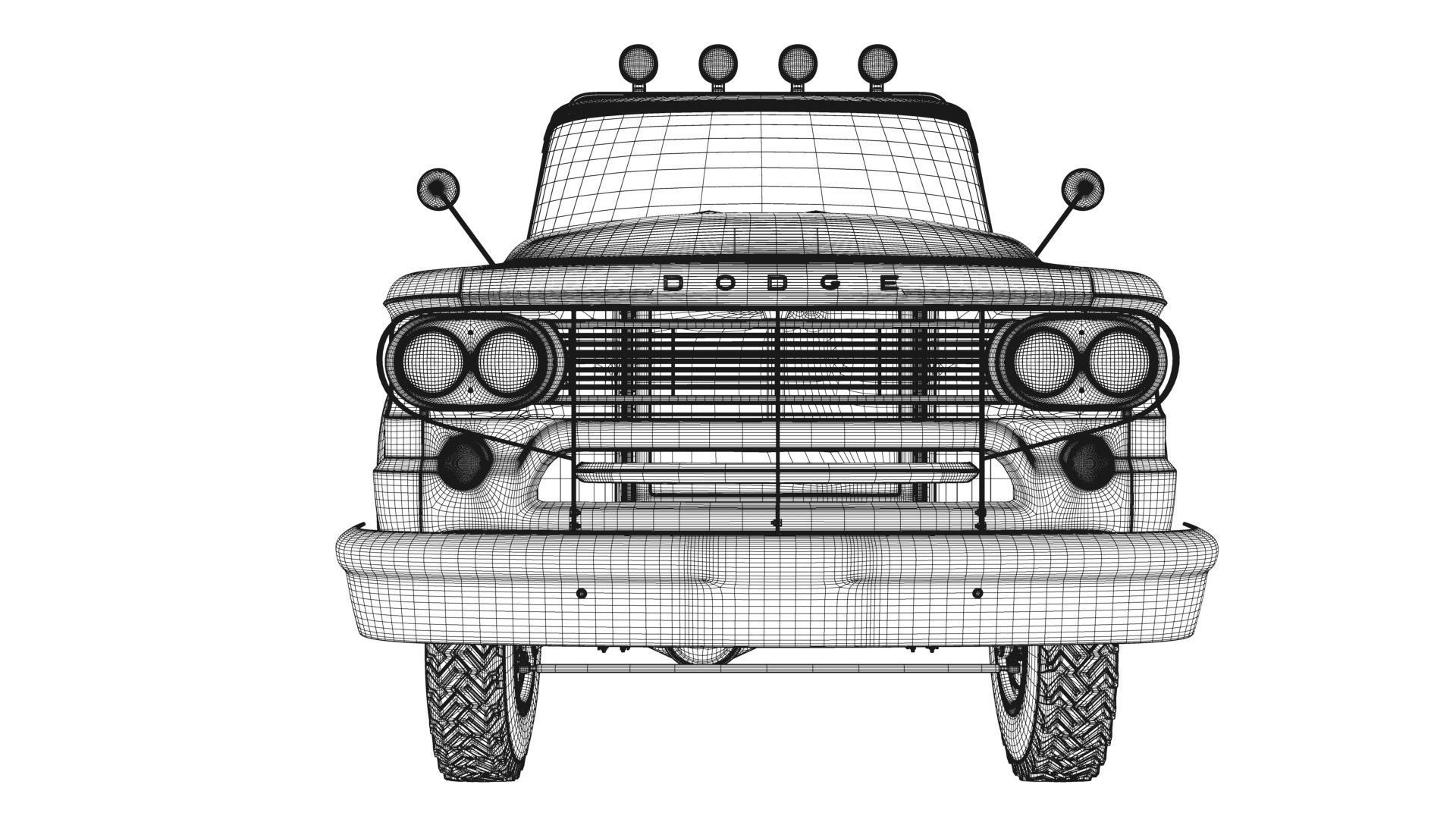 Dodge Town Wagon 4x4 3D model_54