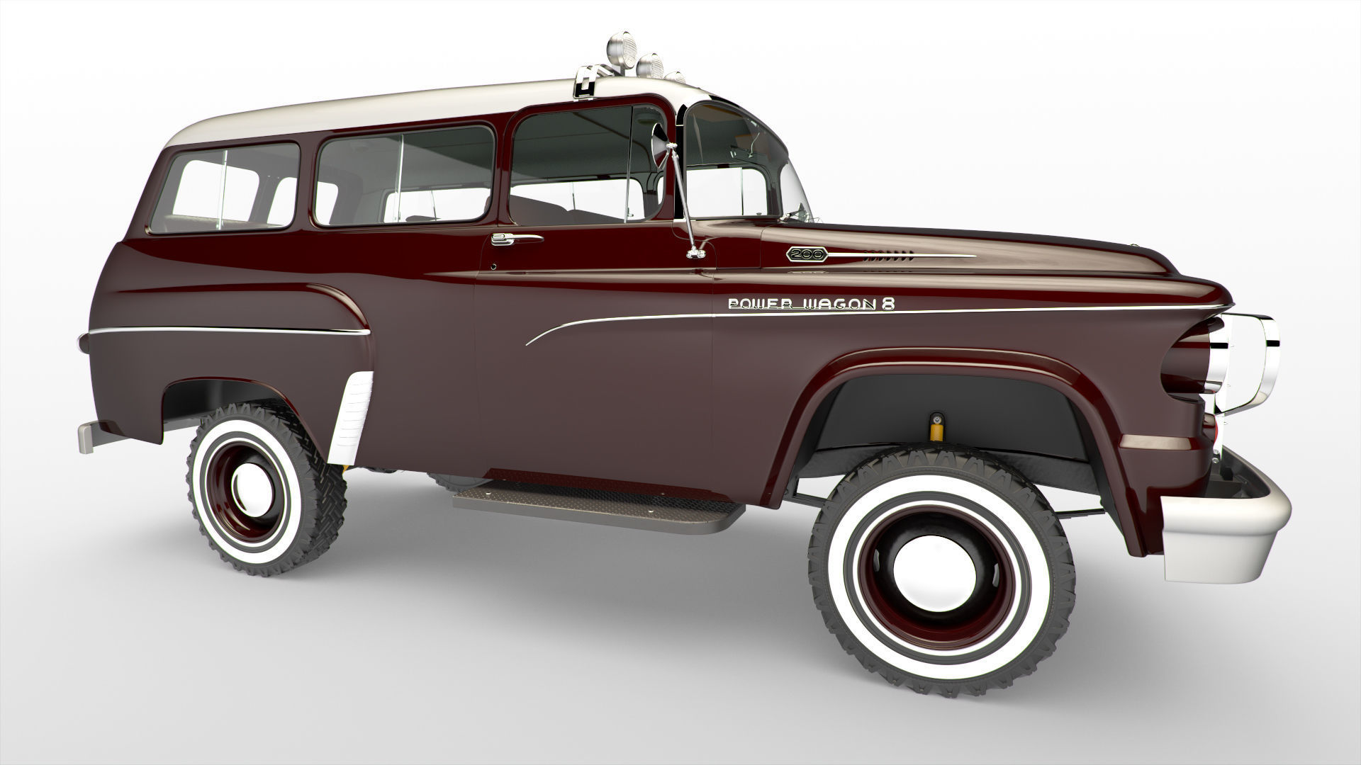 Dodge Town Wagon 4x4 3D model_34