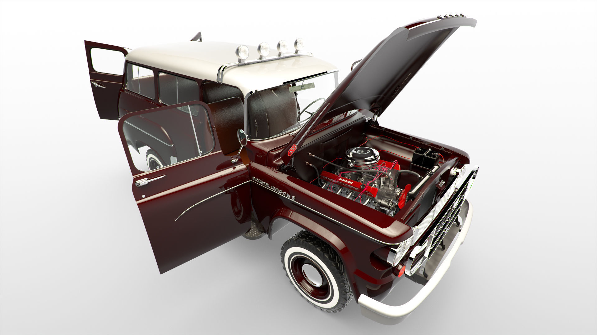 Dodge Town Wagon 4x4 3D model_1