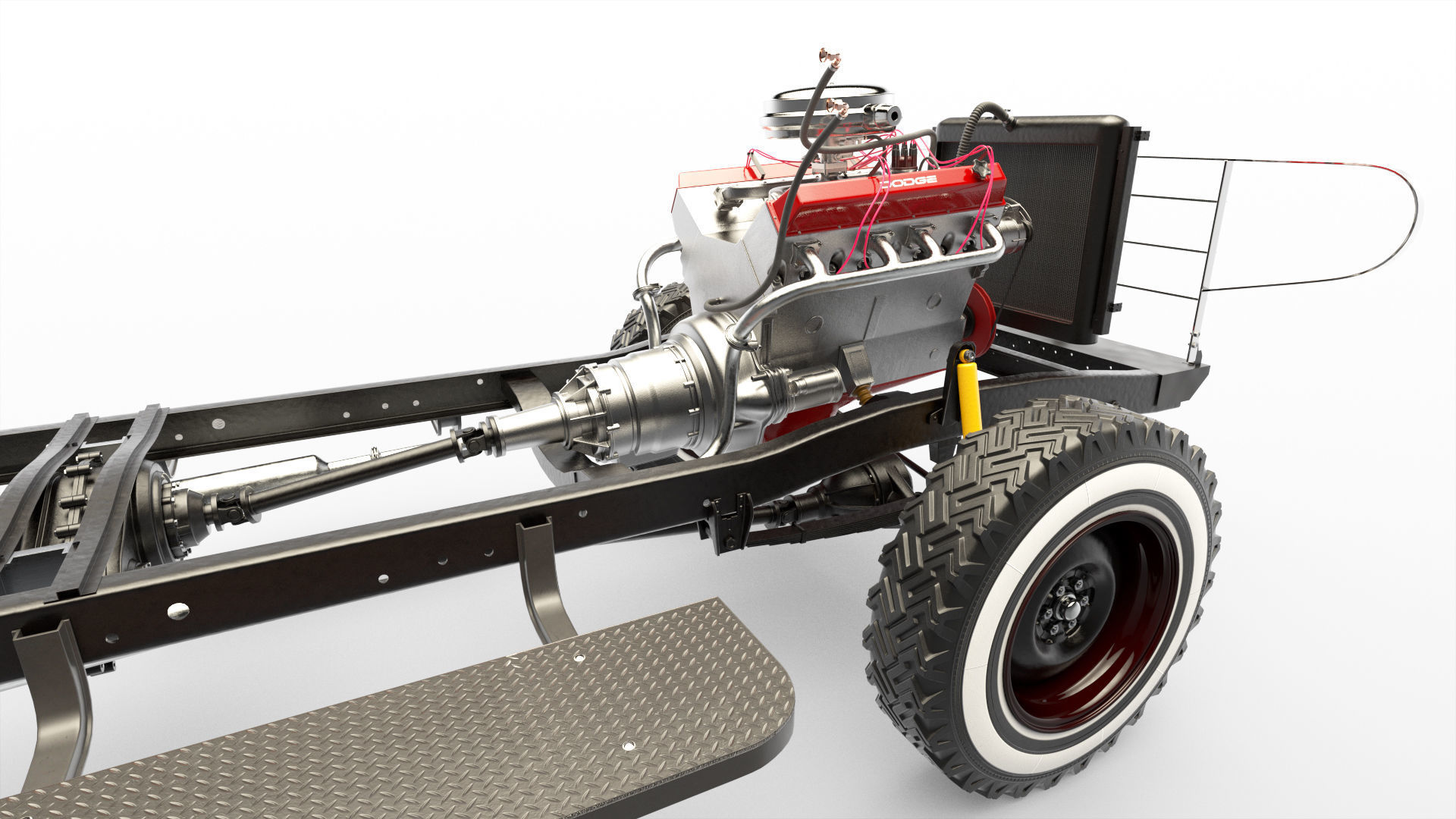 Dodge Town Wagon 4x4 3D model_36