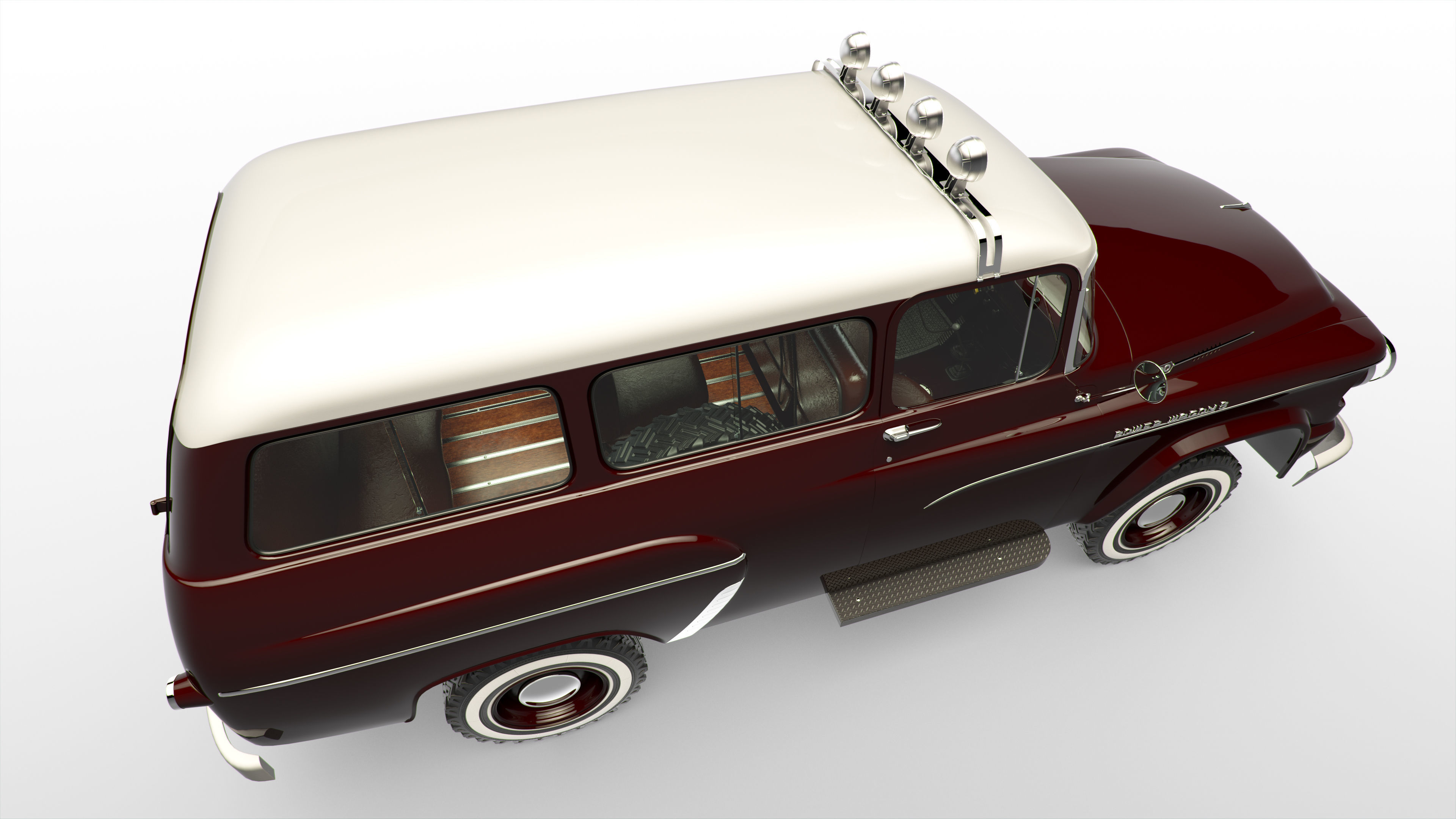 Dodge Town Wagon 4x4 3D model_21