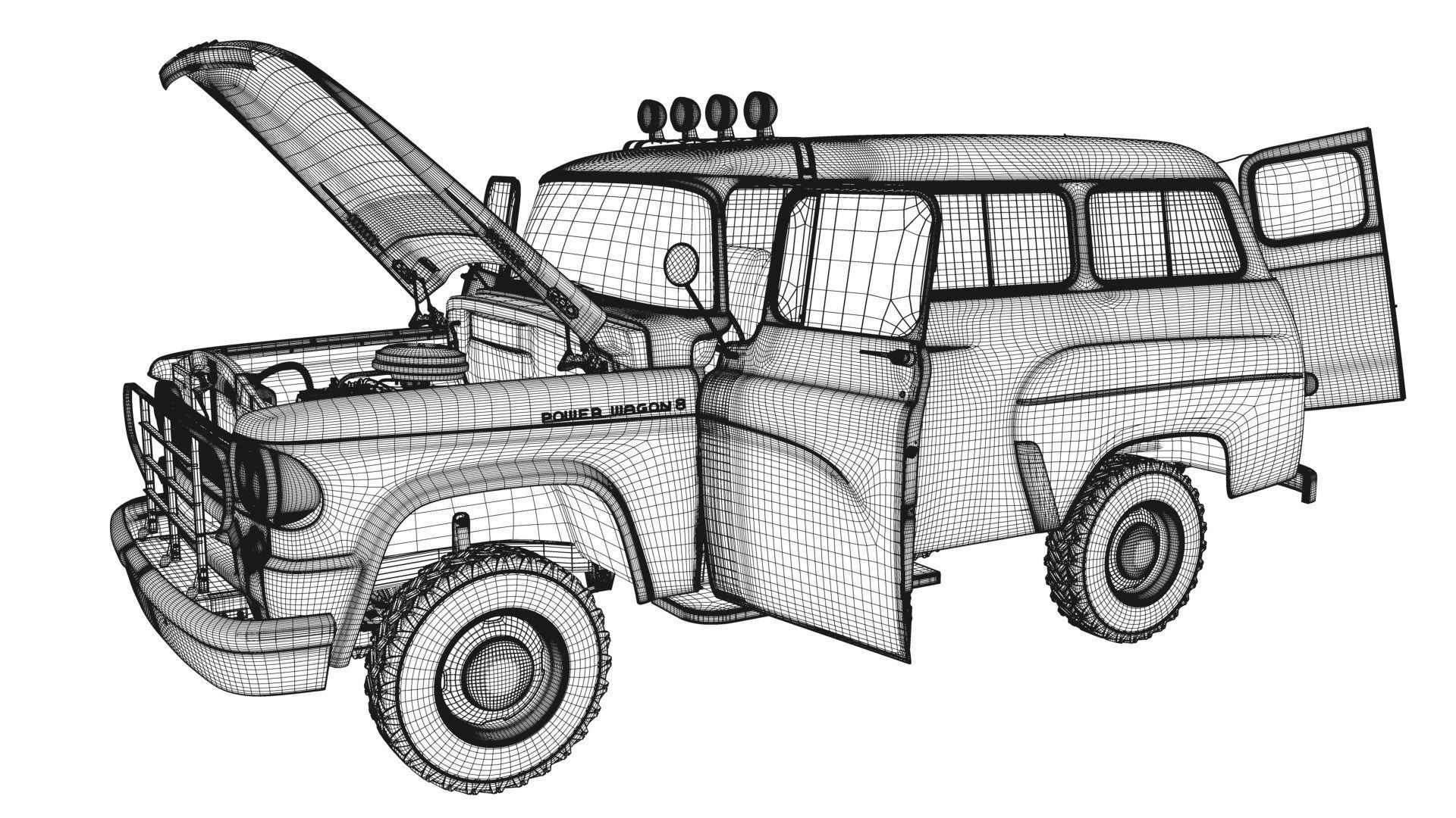 Dodge Town Wagon 4x4 3D model_63