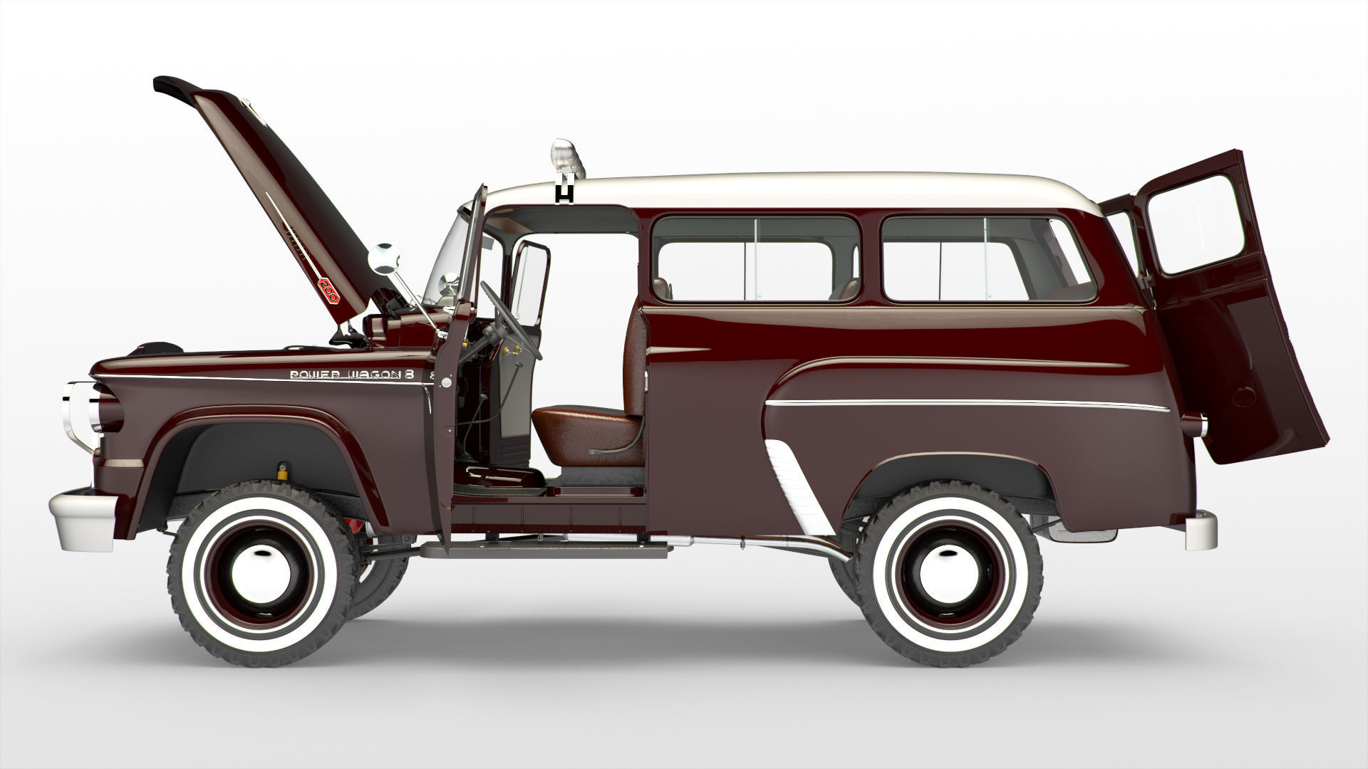 Dodge Town Wagon 4x4 3D model_27