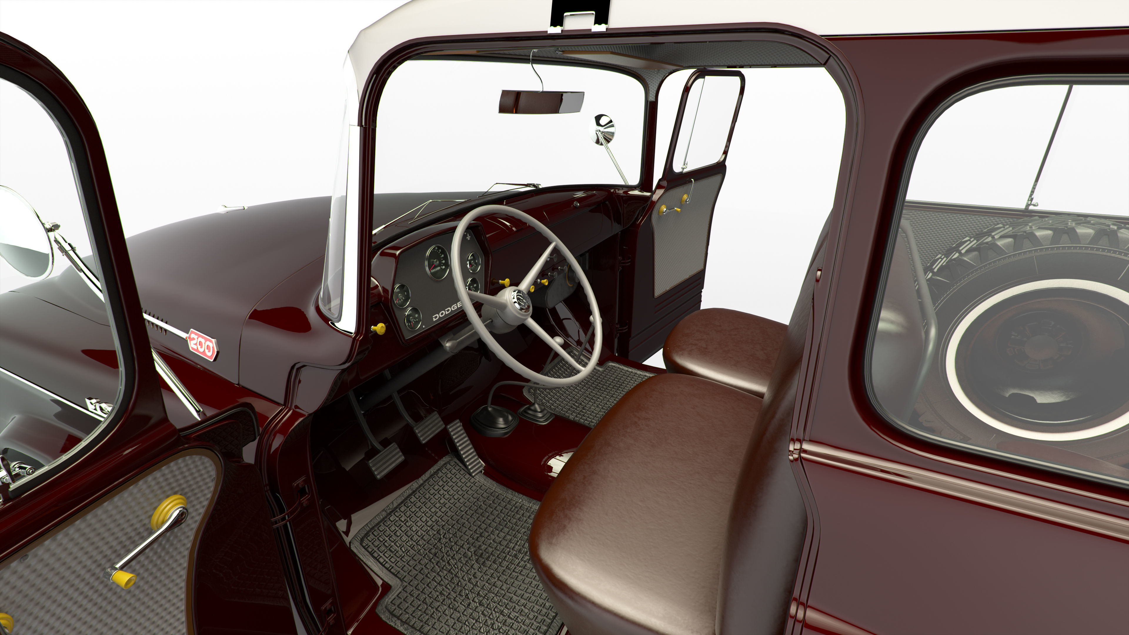 Dodge Town Wagon 4x4 3D model_3