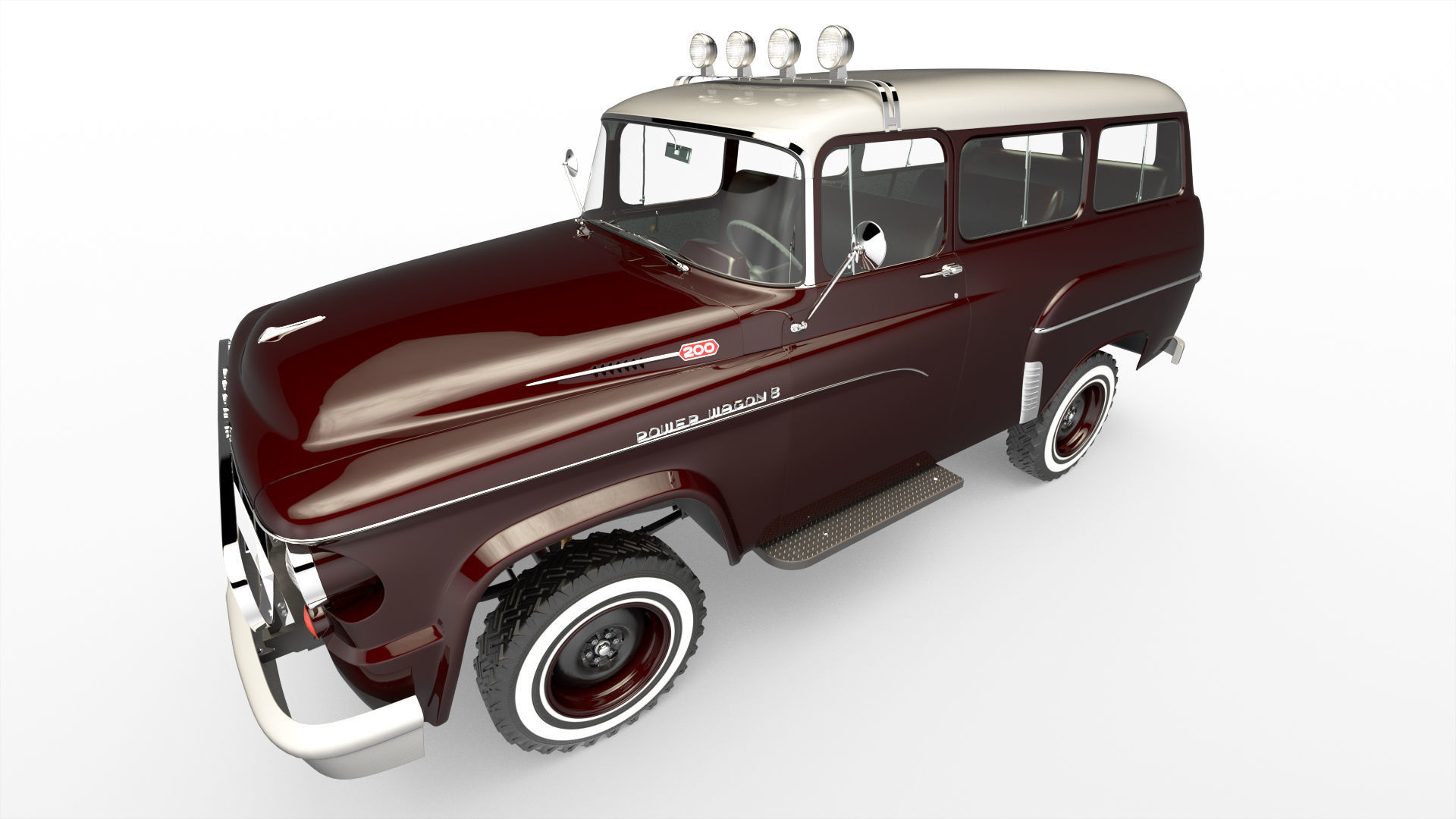 Dodge Town Wagon 4x4 3D model_33