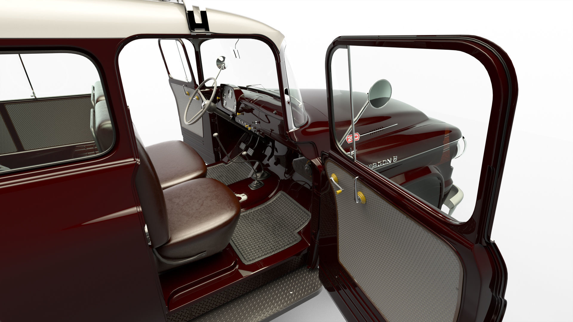 Dodge Town Wagon 4x4 3D model_8