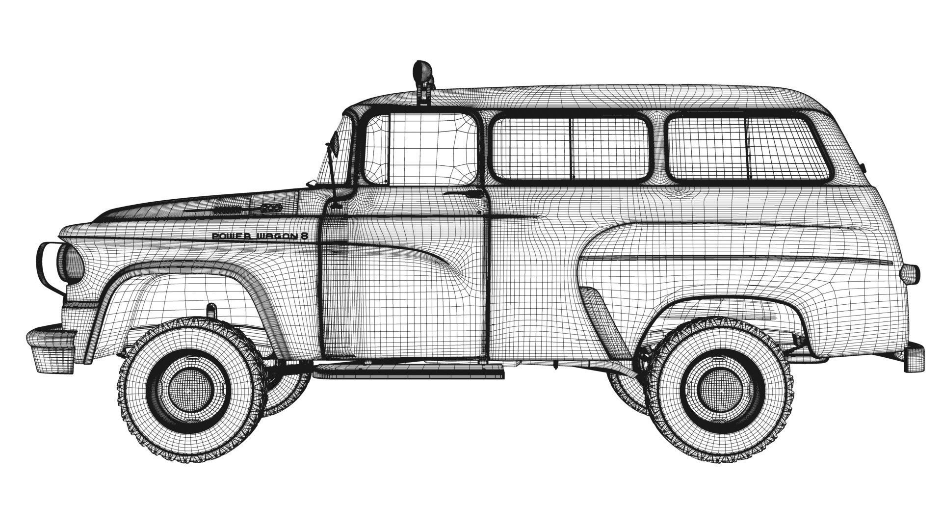 Dodge Town Wagon 4x4 3D model_59