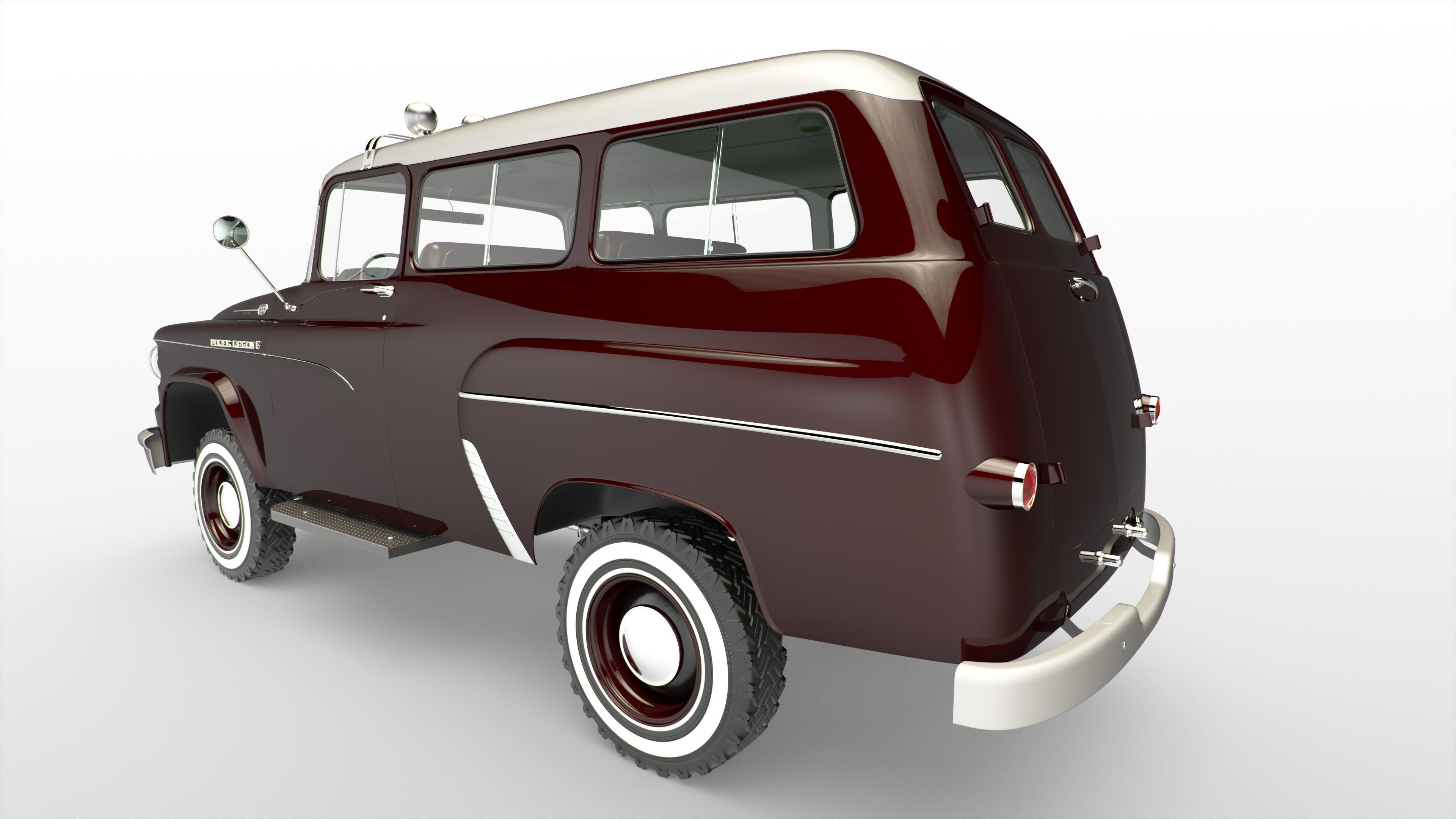 Dodge Town Wagon 4x4 3D model_9