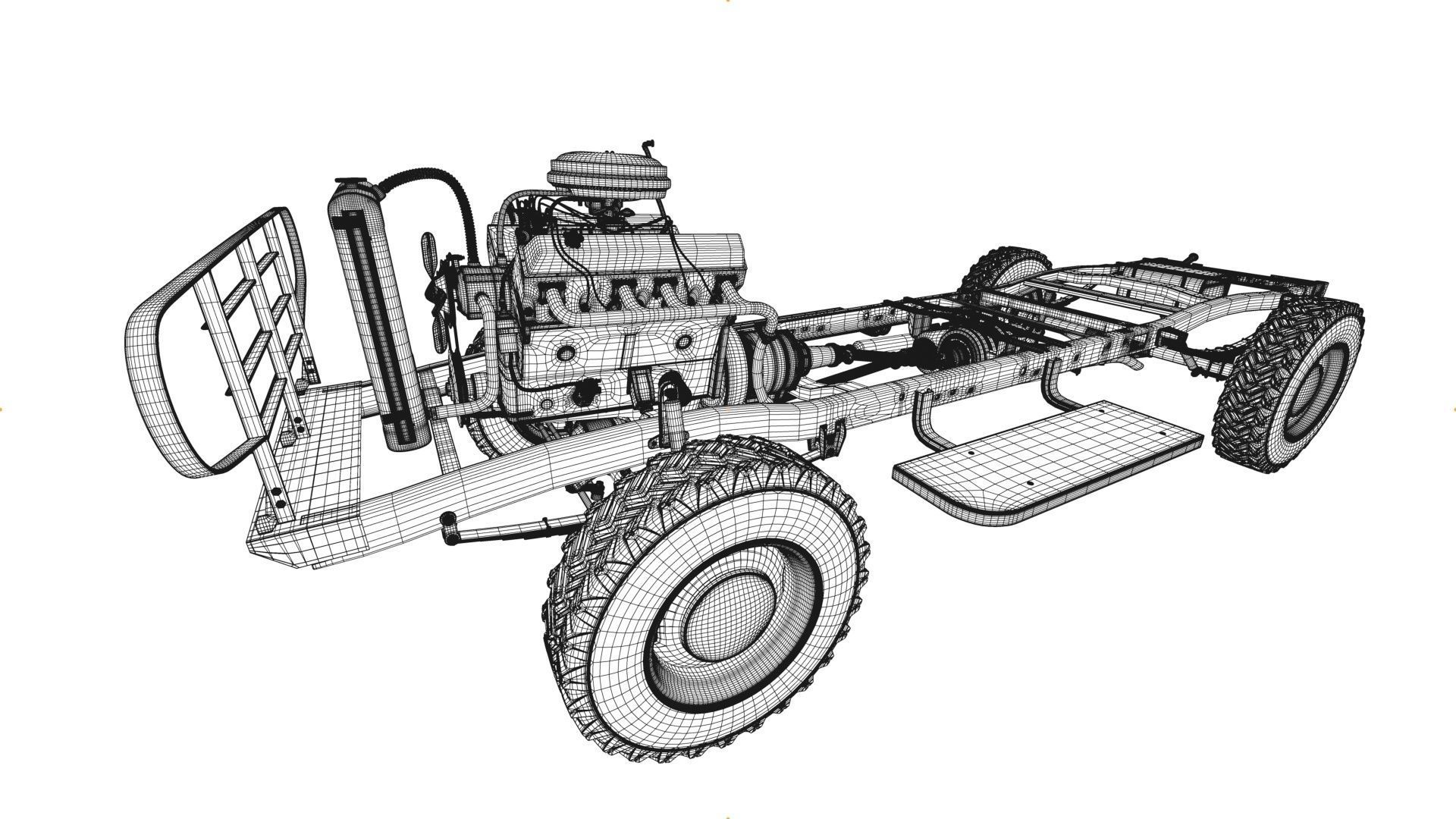 Dodge Town Wagon 4x4 3D model_53