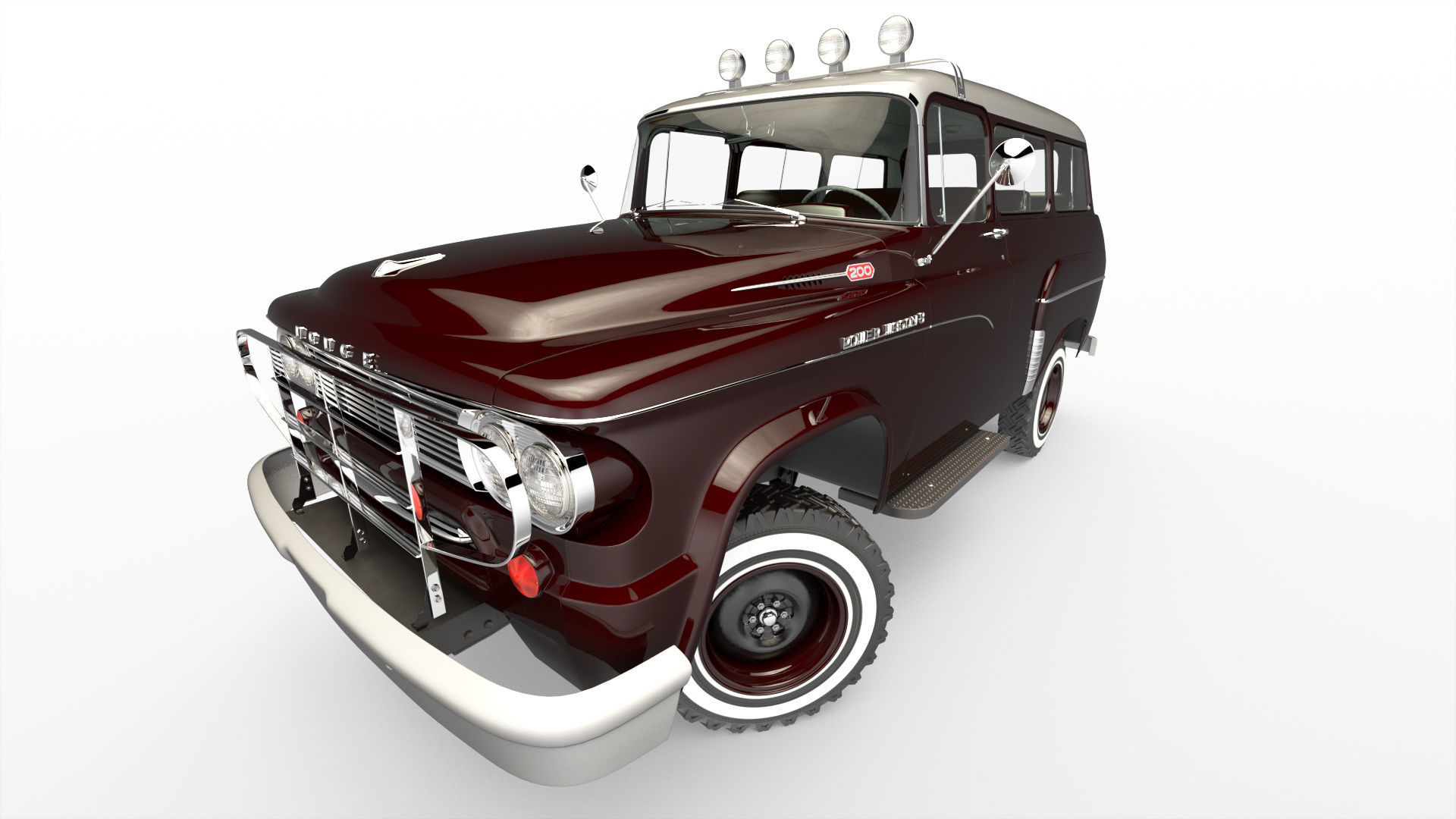 Dodge Town Wagon 4x4 3D model_30