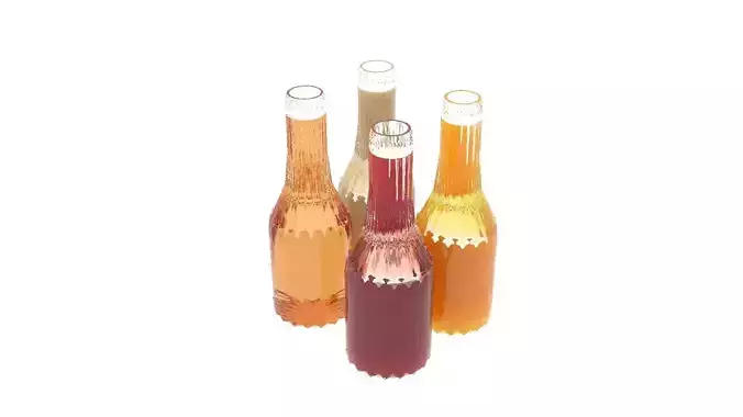 Juice Glass Bottles 3D model