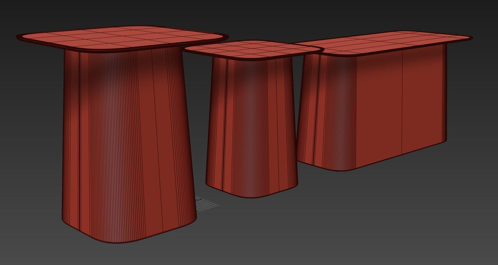 Wooden Side Tables by Vitra 3D model_5