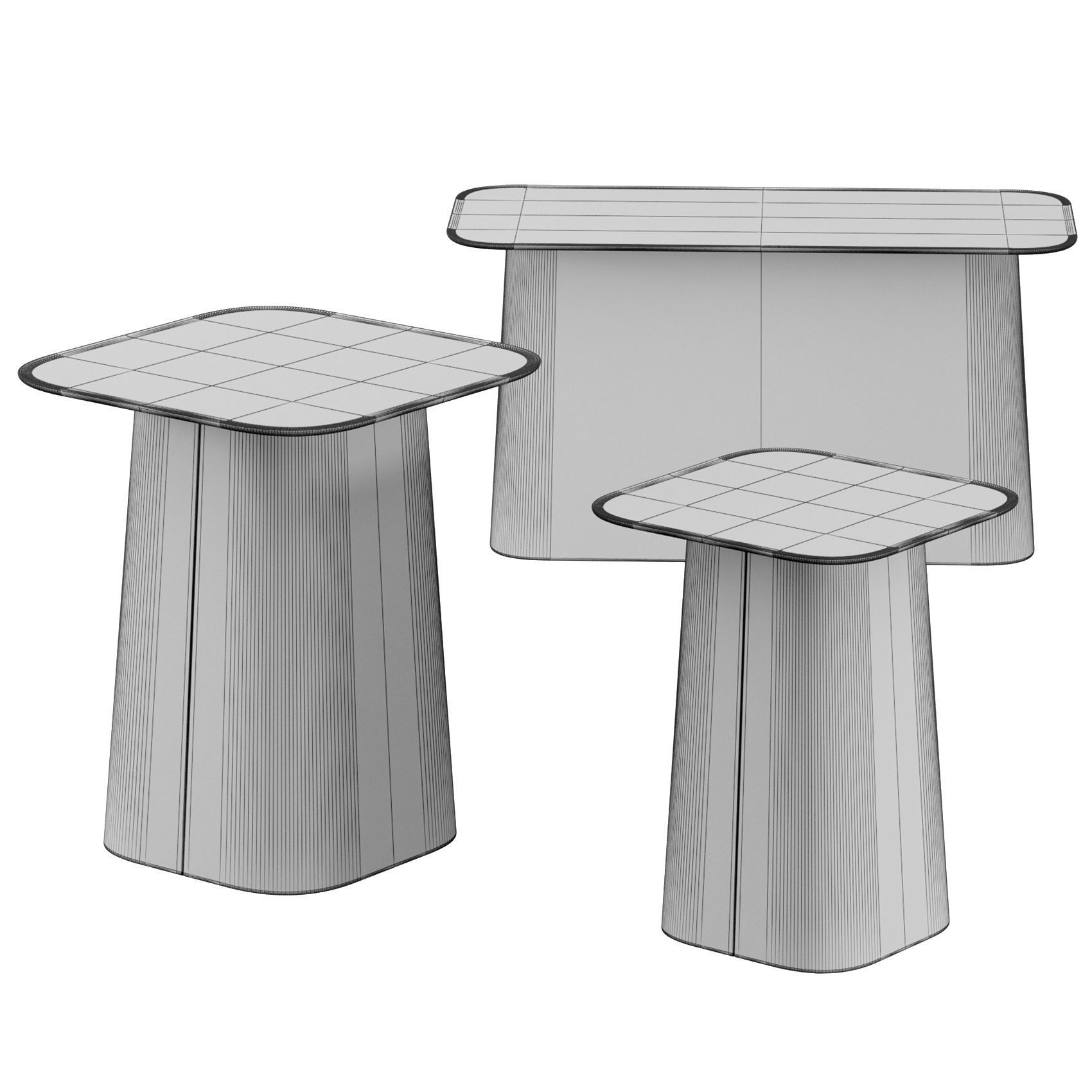Wooden Side Tables by Vitra 3D model_1