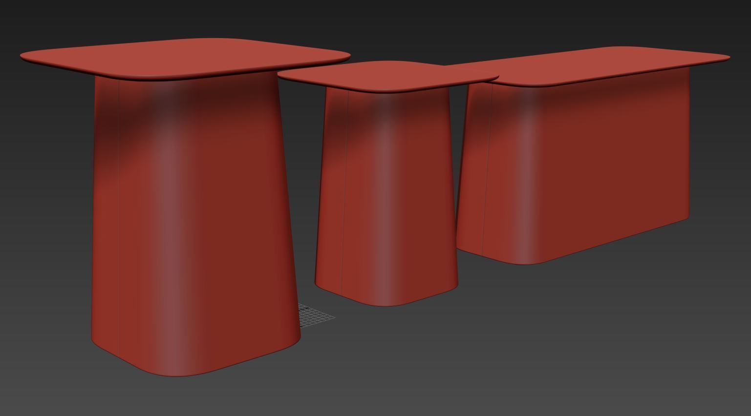 Wooden Side Tables by Vitra 3D model_4