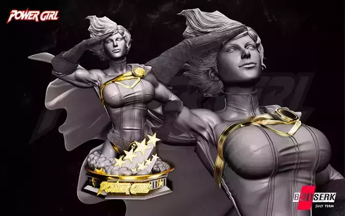B3DSERK July term 2022 Power Girl Bust ready for printing 
