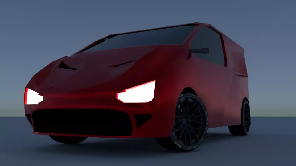 Low poly cargo van Low-poly 3D model