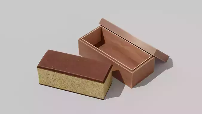 Japanese Furniture Kit - Castella Gift Box Low-poly 3D model