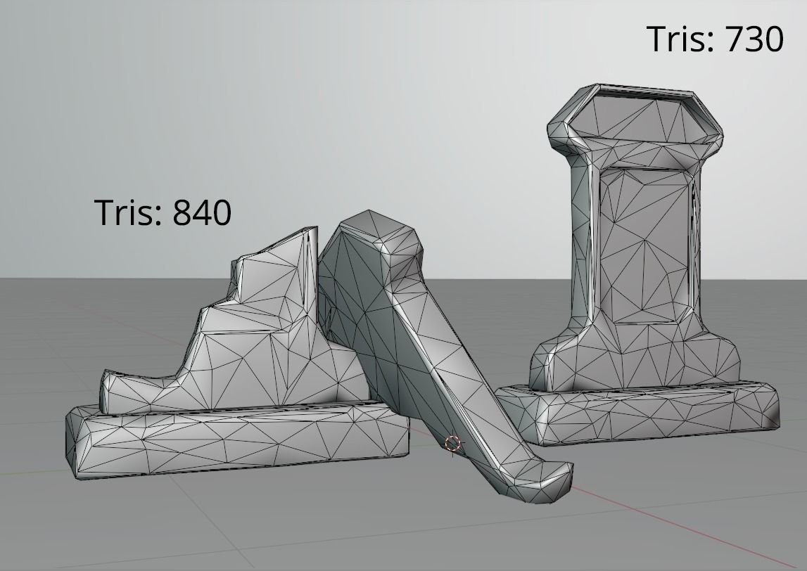 Hand Sculpted cemetery gravestones part 11 Low-poly 3D model_8