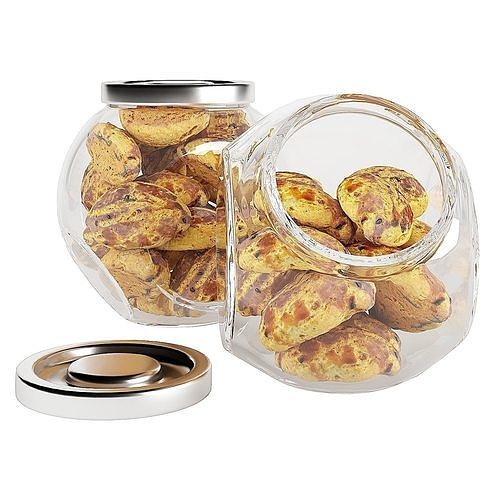 Glass jar cookie content 04 3D model 2