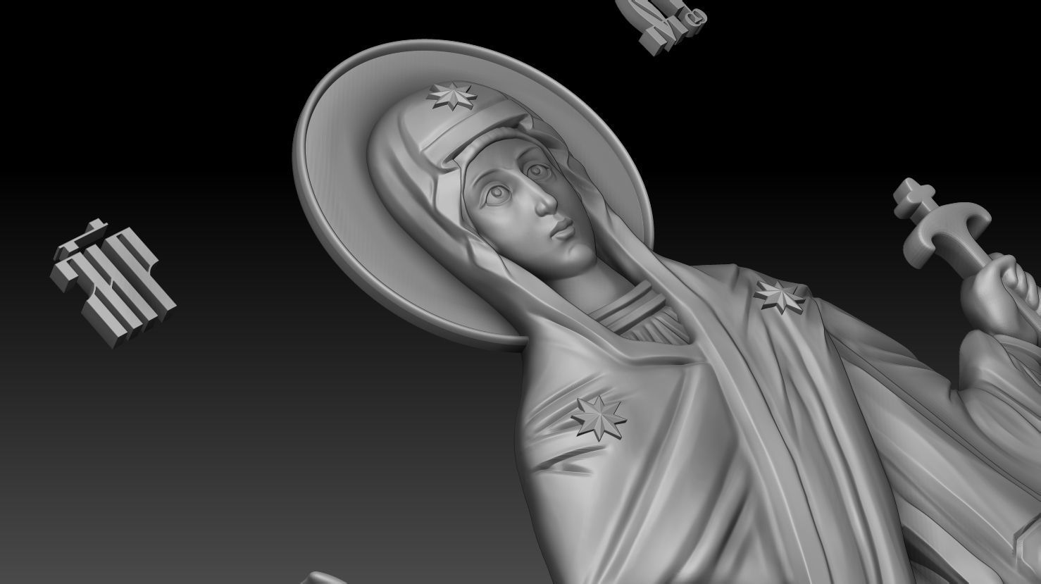 Mother of God Abbes of Holy Mountain 3D model_10