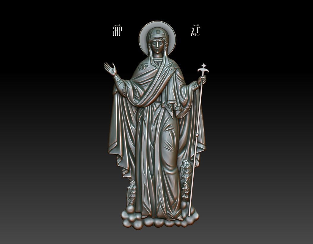 Mother of God Abbes of Holy Mountain 3D model_8
