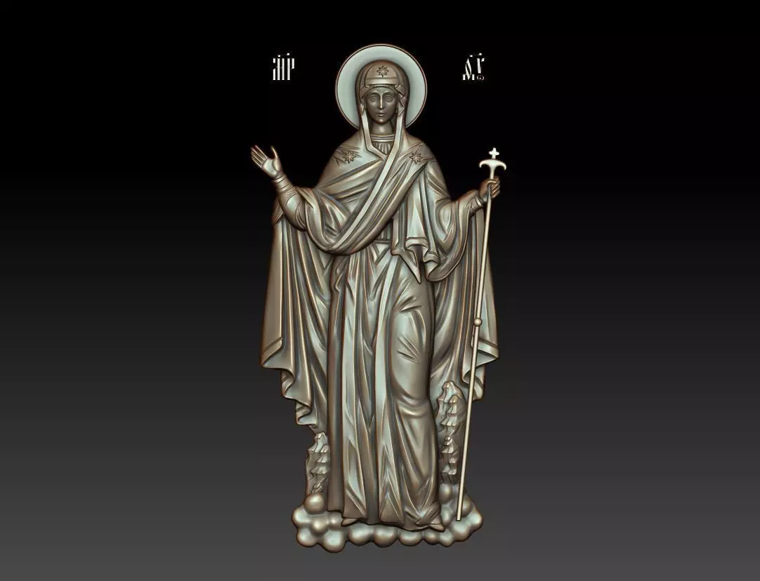 Mother of God Abbes of Holy Mountain 3D model_0