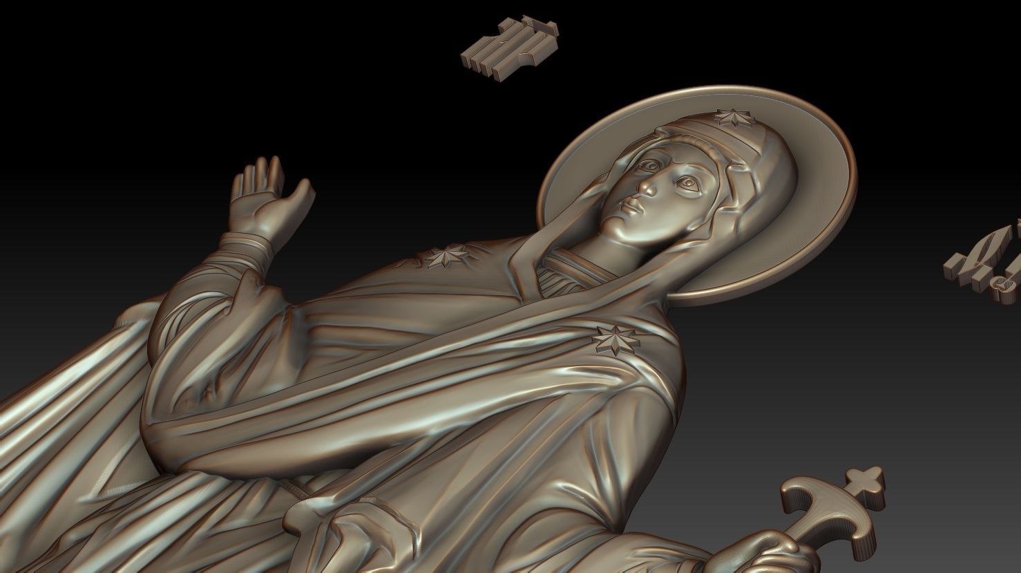 Mother of God Abbes of Holy Mountain 3D model_3