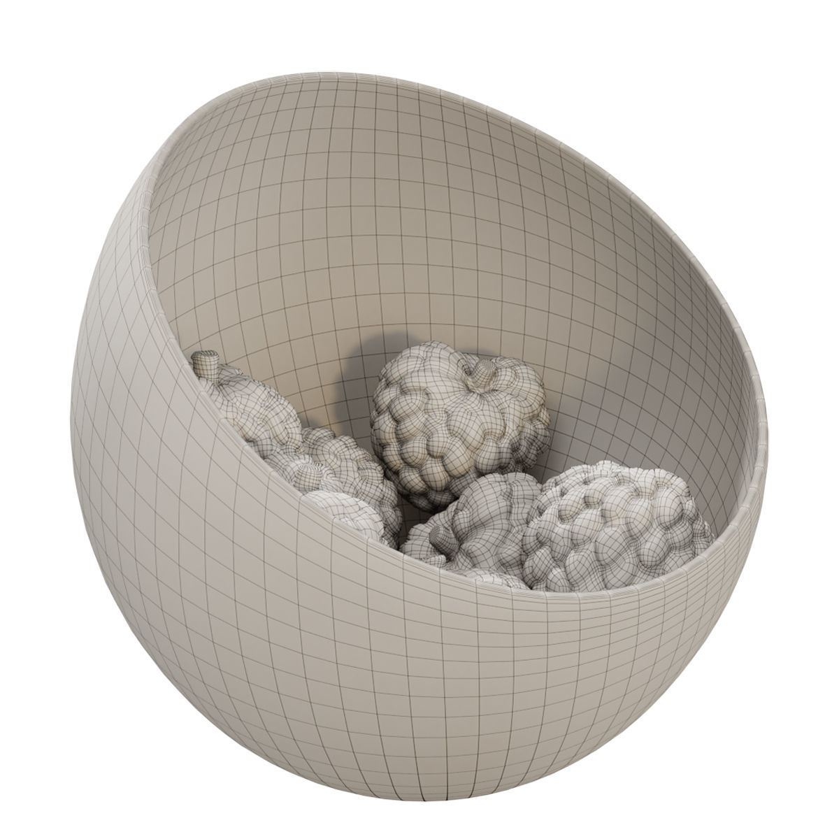 Large Slant Fruit Bowl Annona squamosa 3D model_3