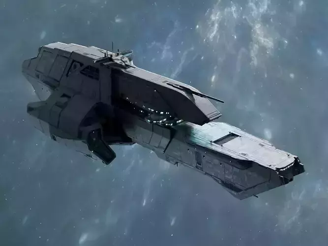 Space Navy Heavy Destroyer Low-poly 3D model