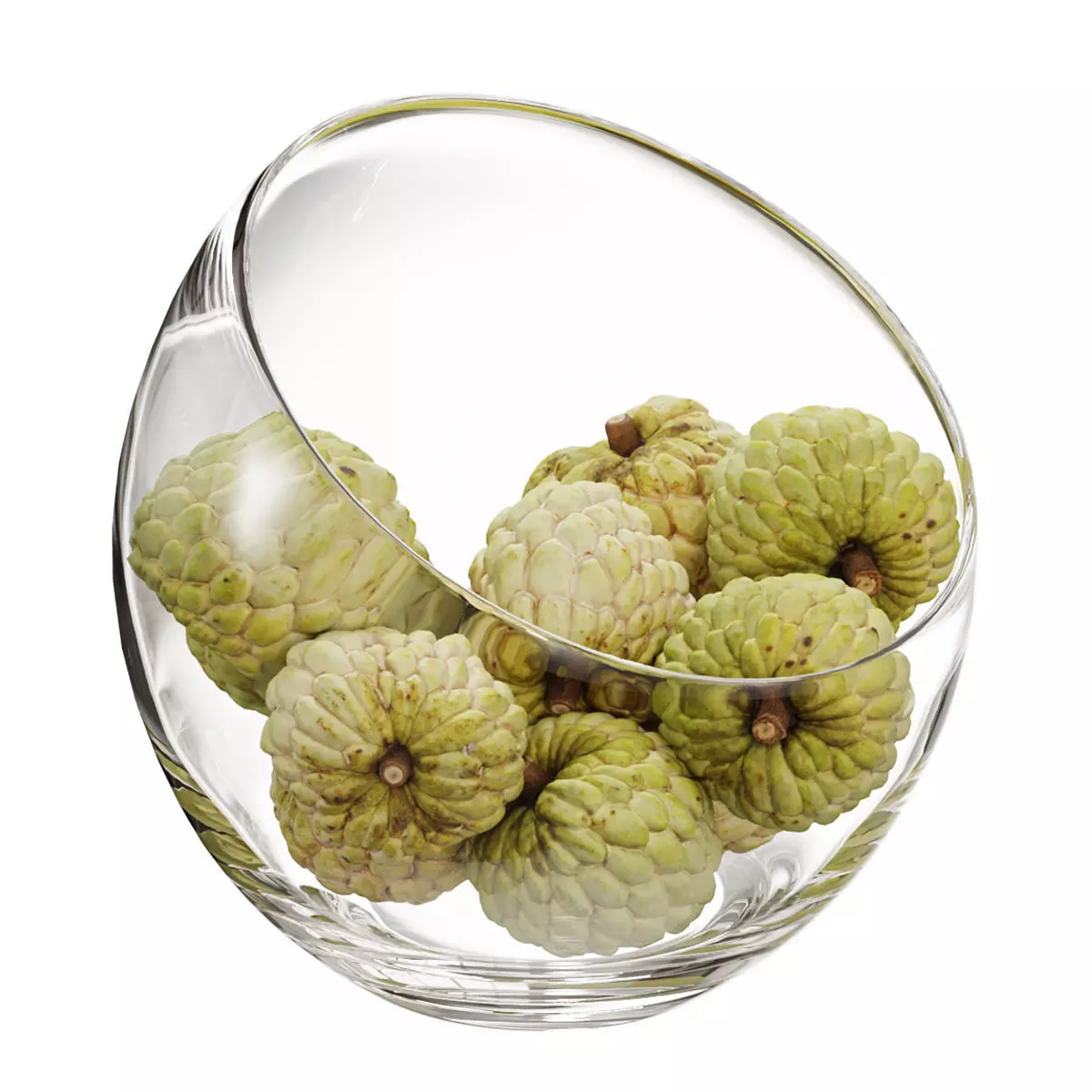 Large Slant Fruit Bowl Annona squamosa 02 3D model_0