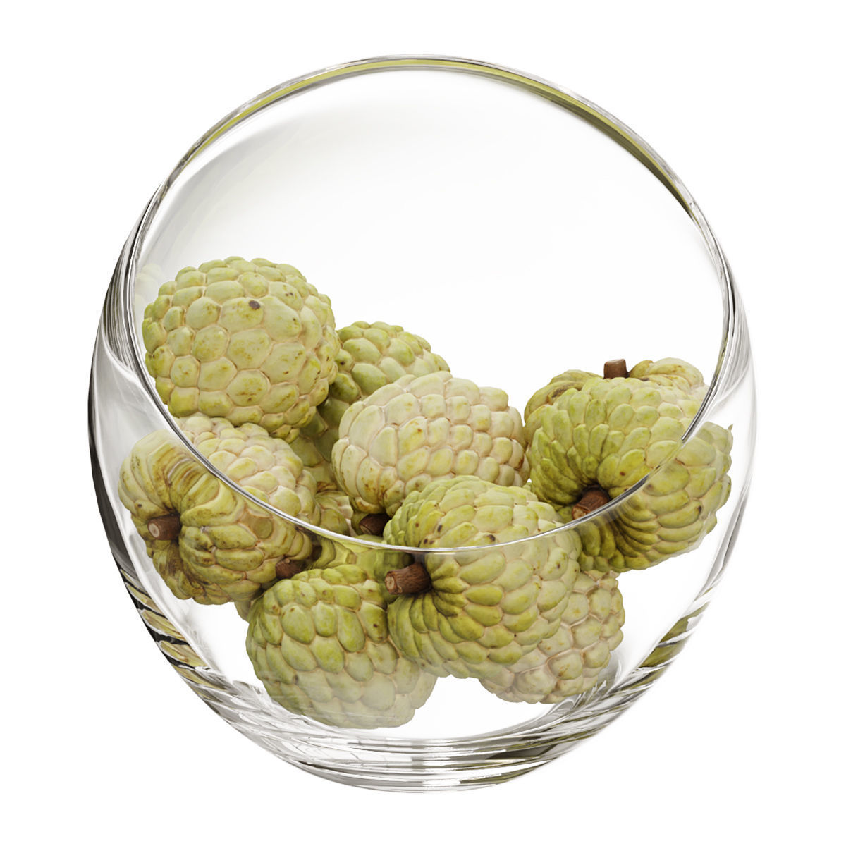 Large Slant Fruit Bowl Annona squamosa 02 3D model_4
