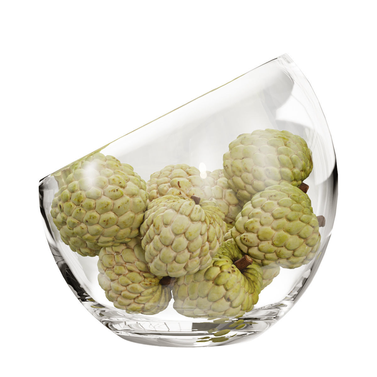 Large Slant Fruit Bowl Annona squamosa 02 3D model_6