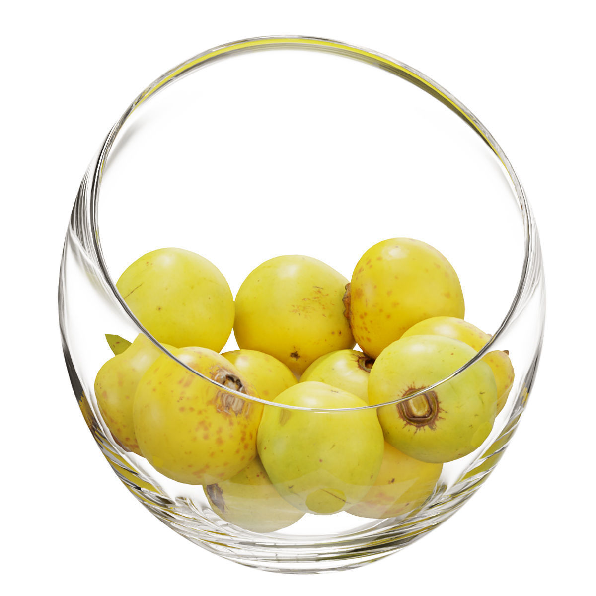 Large Slant Fruit Bowl Diospyros decandra 3D model_4