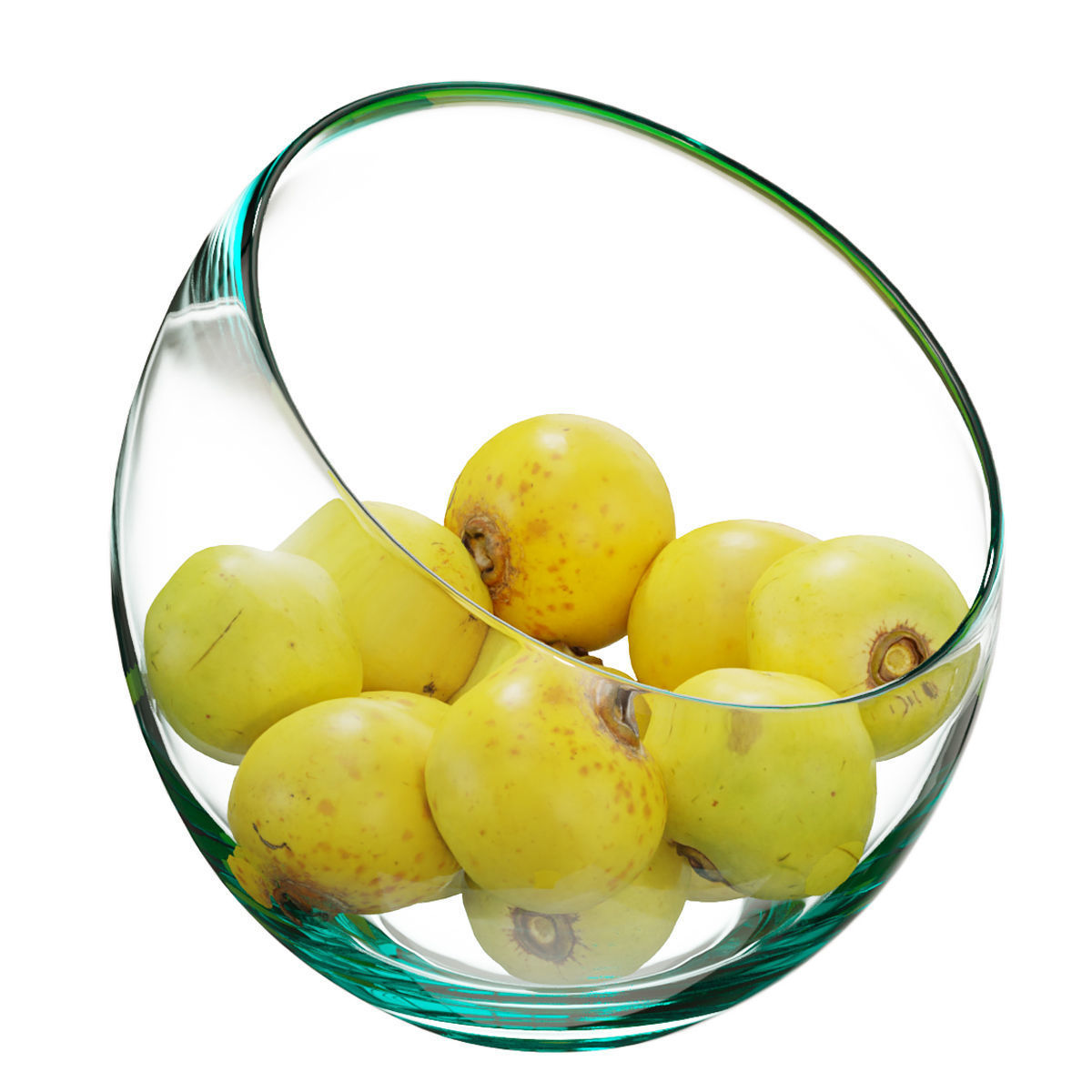 Large Slant Fruit Bowl Diospyros decandra 3D model_1